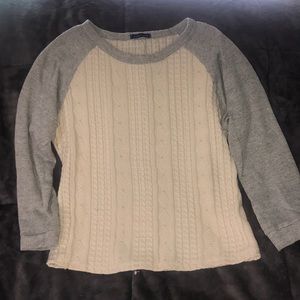 Sweet Claire Gray and cream baseball tees water
